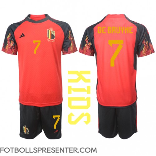 Belgien Kevin De Bruyne #7 Hemmatröja Barn VM 2022 Kortärmad (+ korta byxor)